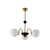 mid century glass globe chandelier black gold for dining room