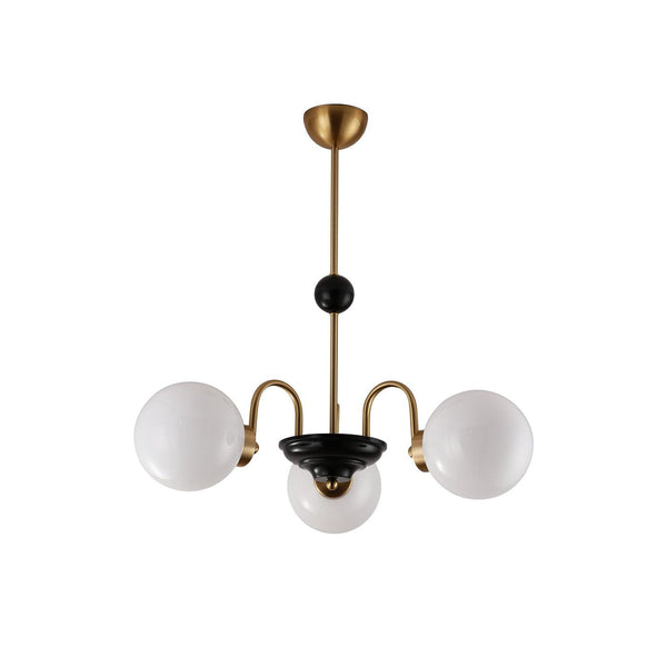 mid century glass globe chandelier black gold for dining room