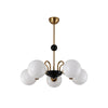 mid century glass globe chandelier black gold for dining room