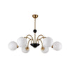 mid century glass globe chandelier black gold for dining room