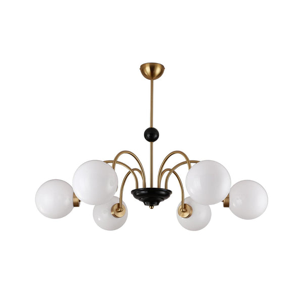 mid century glass globe chandelier black gold for dining room