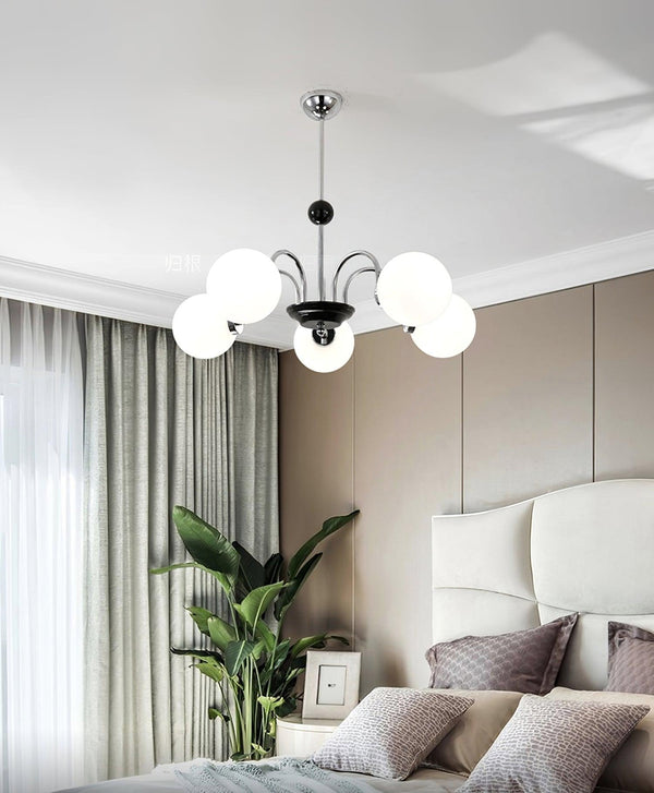 mid century glass globe chandelier black gold for dining room