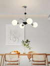 mid century glass globe chandelier black gold for dining room