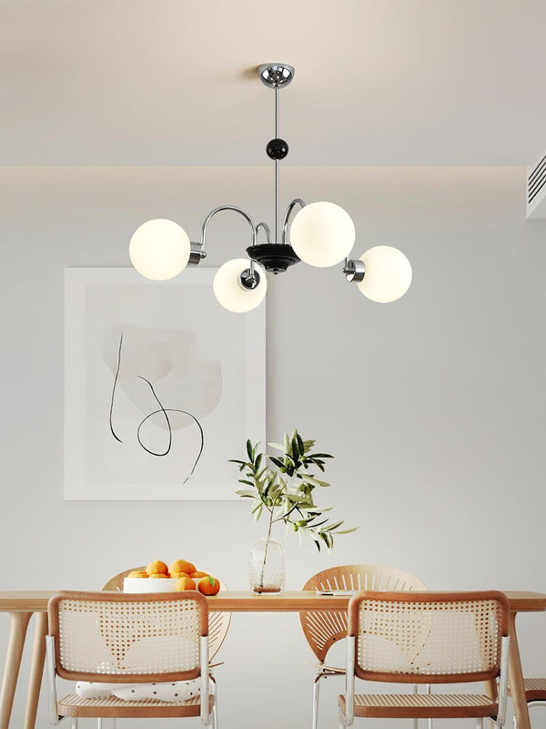 mid century glass globe chandelier black gold for dining room