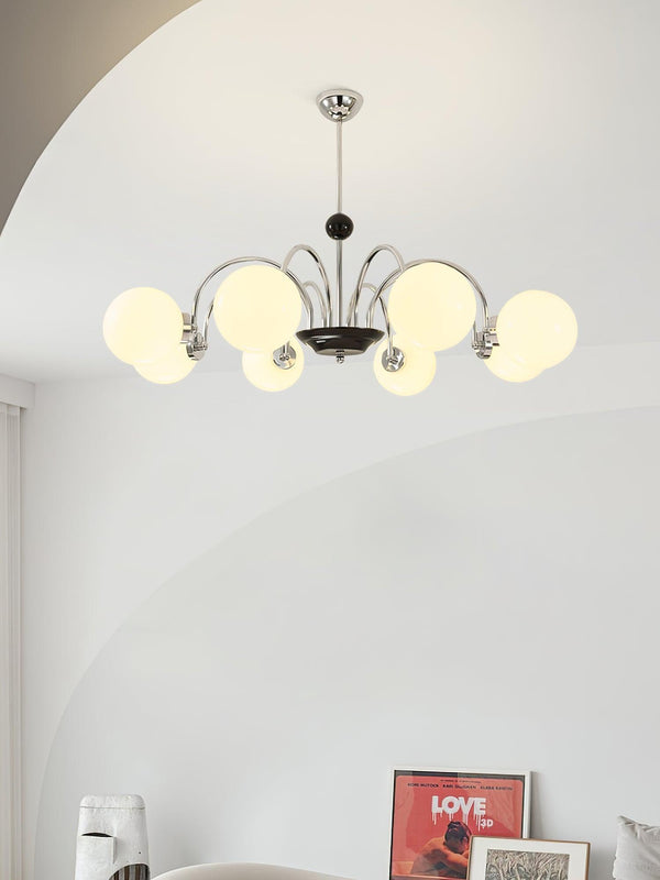 mid century glass globe chandelier black gold for dining room