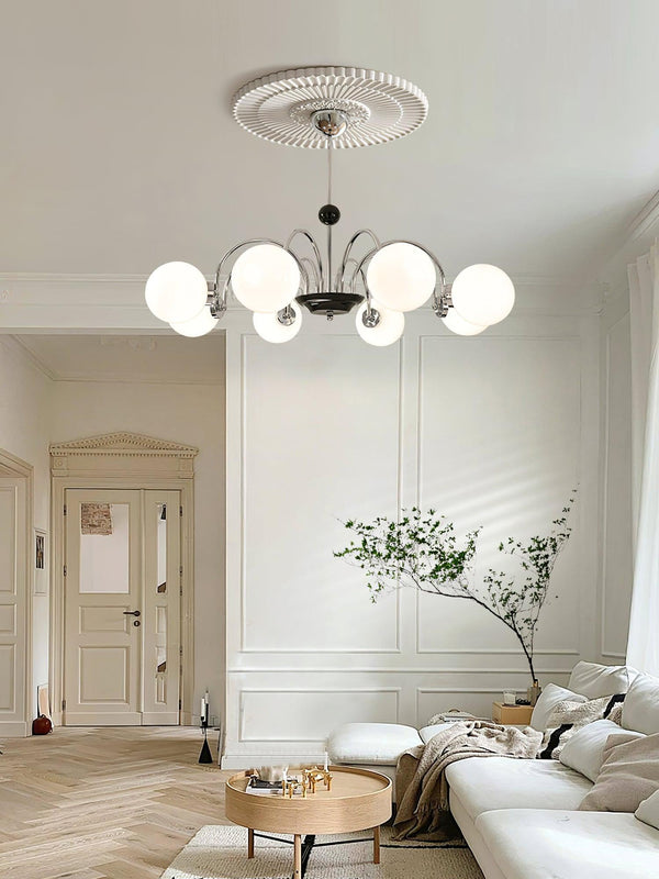 mid century glass globe chandelier black gold for dining room