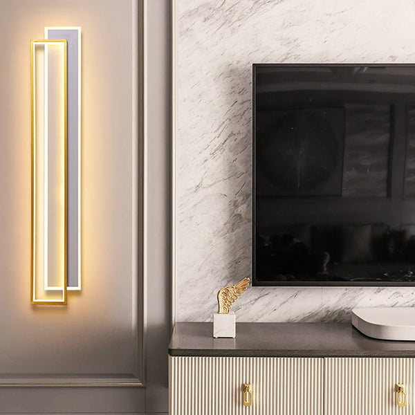 Minimalist Personalized Creative Led Three Color Dimming Strip Wall Lamp