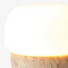 minimalist travertine glass mushroom table lamp