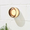 modern amber glass ring led wall sconce