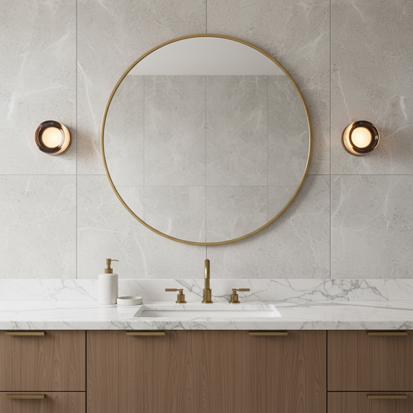 modern amber glass ring led wall sconce