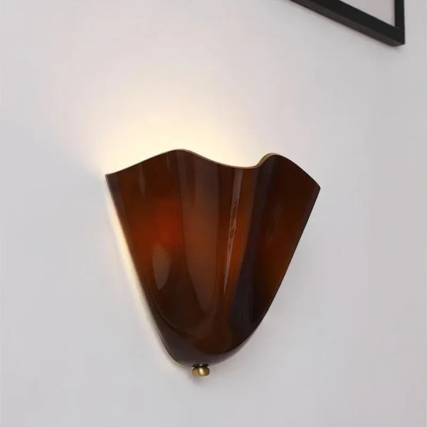 modern amber seashell glass coastal wall light