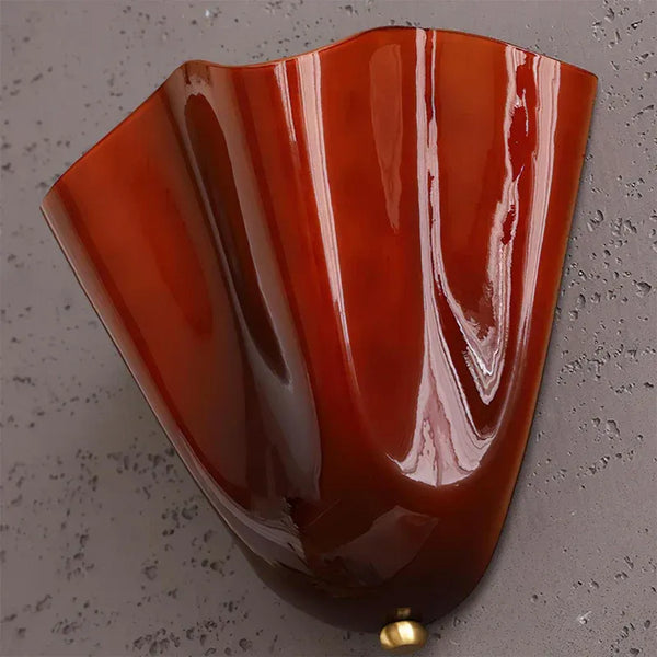modern amber seashell glass coastal wall light