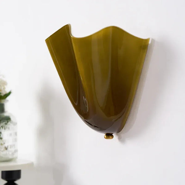 modern amber seashell glass coastal wall light