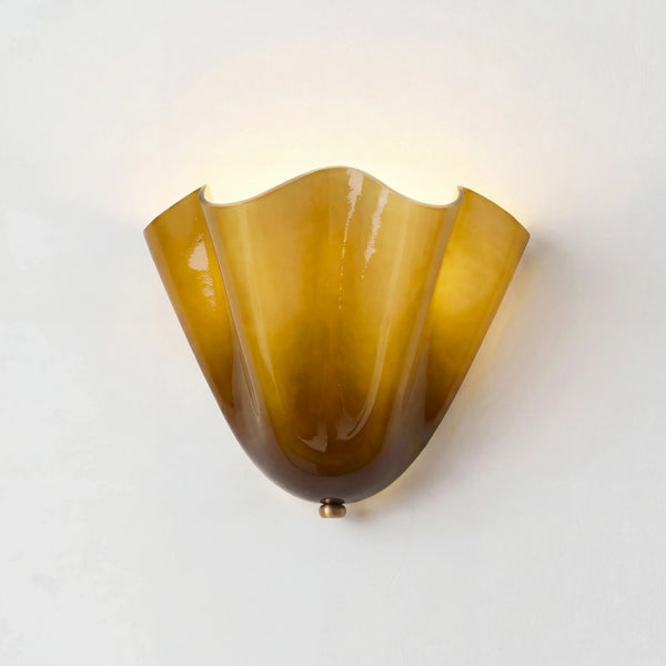 modern amber seashell glass coastal wall light