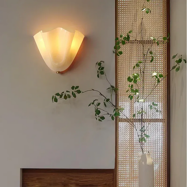 modern amber seashell glass coastal wall light