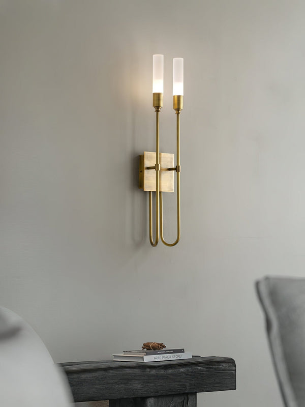 modern antique copper arrow acrylic wall sconce