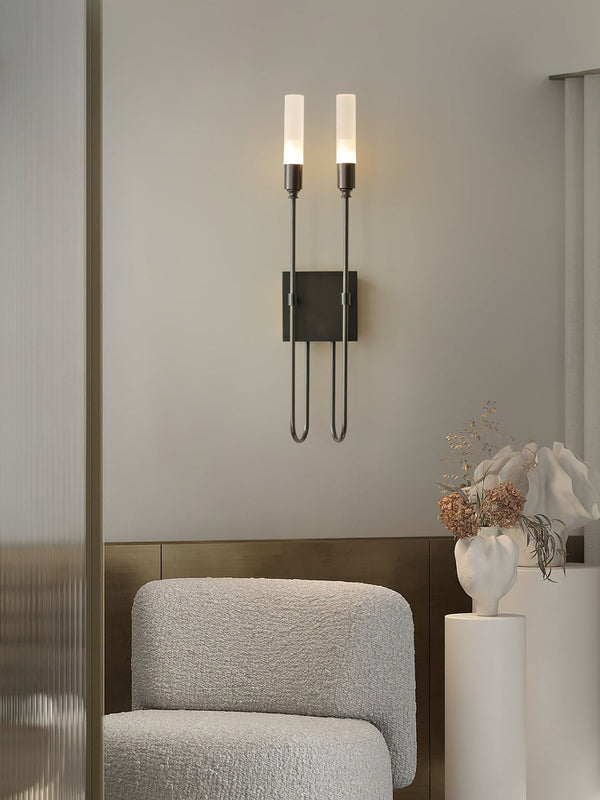 modern antique copper arrow acrylic wall sconce