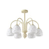modern beige glass scalloped chandelier