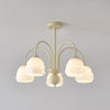 modern beige glass scalloped chandelier