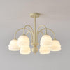 modern beige glass scalloped chandelier