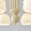 modern beige glass scalloped chandelier