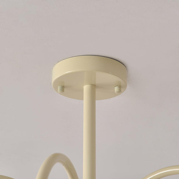 modern beige glass scalloped chandelier