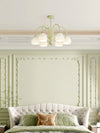 modern beige glass scalloped chandelier