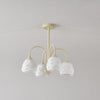 modern beige glass scalloped chandelier
