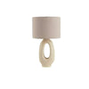 modern beige resin sculptural fabric table lamp