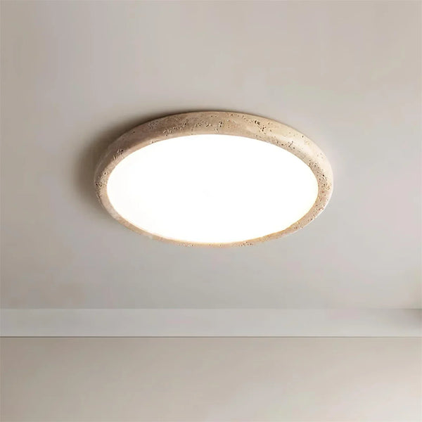 modern beige travertine acrylic flush mount ceiling light
