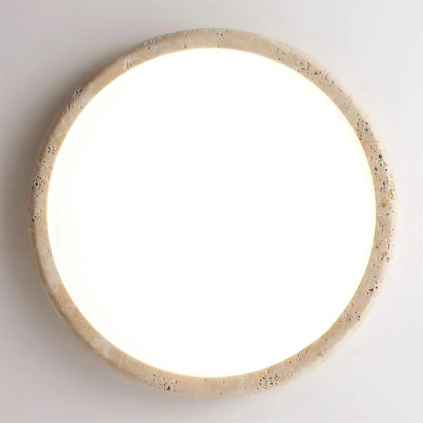 modern beige travertine acrylic flush mount ceiling light