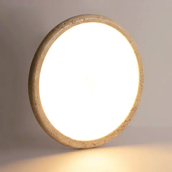 modern beige travertine acrylic flush mount ceiling light
