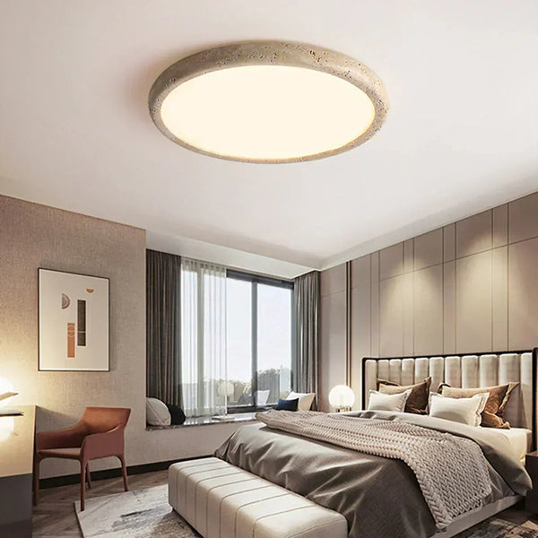 modern beige travertine acrylic flush mount ceiling light