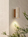 modern beige travertine column led wall lamp