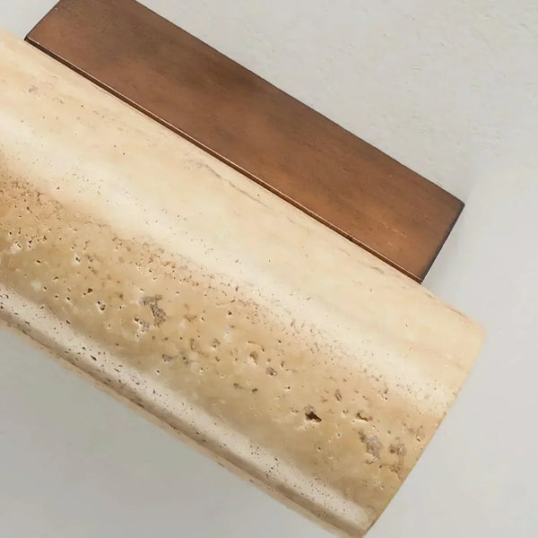 modern beige travertine column led wall lamp