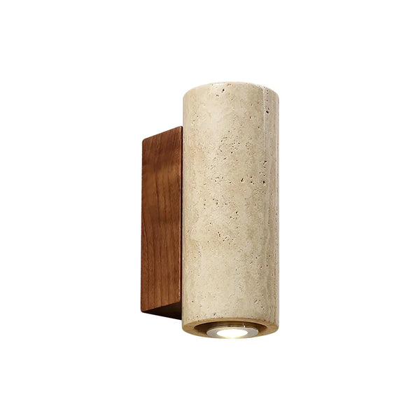 modern beige travertine column led wall lamp