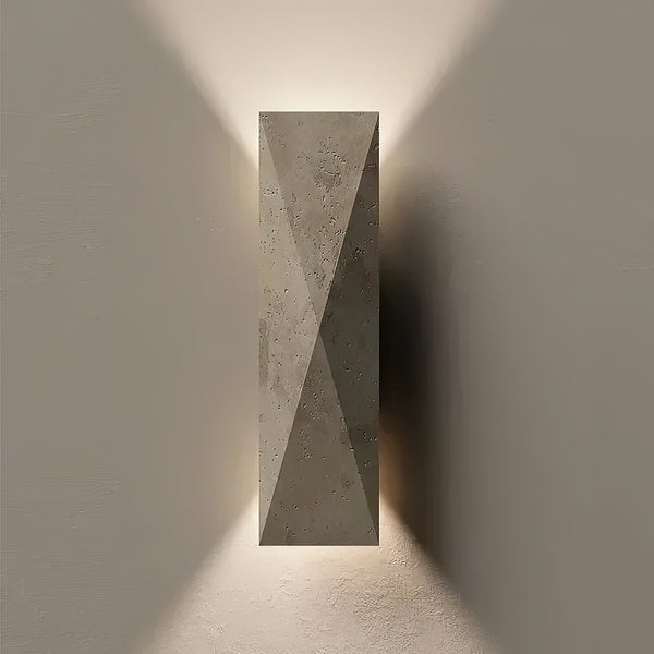 modern beige travertine column wall lamp 2