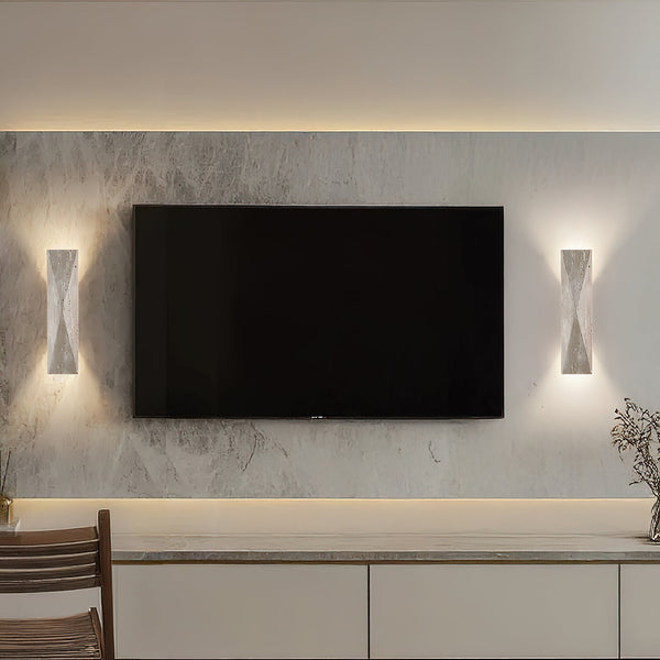 modern beige travertine column wall lamp 2