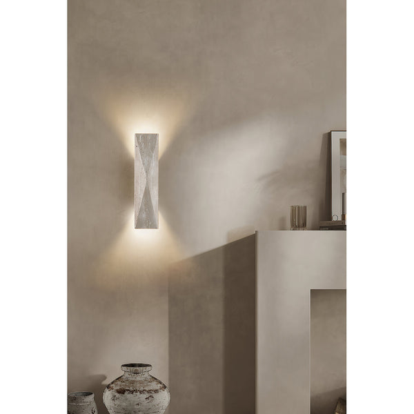 modern beige travertine column wall lamp 2