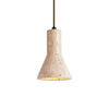 modern beige travertine conical pendant light