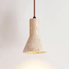 modern beige travertine conical pendant light