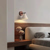 modern beige travertine conical wall lamp