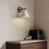 modern beige travertine conical wall lamp
