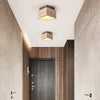 modern beige travertine cube flush mount ceiling light