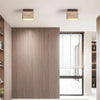 modern beige travertine cube flush mount ceiling light