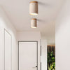 modern beige travertine cylinder ceiling light
