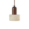 modern beige travertine cylinder pendant light