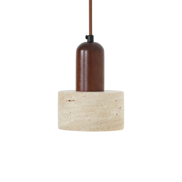 modern beige travertine cylinder pendant light