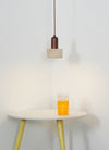 modern beige travertine cylinder pendant light