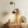 modern beige travertine cylinder wall sconce